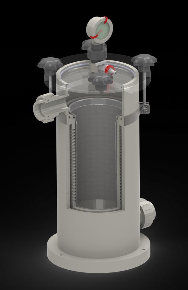 An air release valve is standard and the rotatable diaphragm gauge gives insight in your filter load. Technical details filters Design pressure Max. system pressure Max.