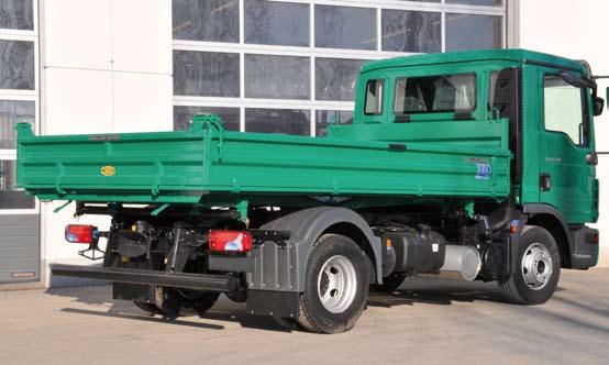 Three-way tipper type 1 to 2 for vehicles with a technically permissible g.v.w. of 3.5 to 6.