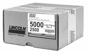Lubrication Fittings & ccessories Carton Quantities Our standard bulk fittings are boxed in easy to handle cartons weighing approximately 30 pounds. The cartons are approximately 9"x9"x5".