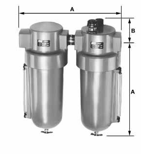 ircare ir Preparation Systems High-Capacity ir Line Combination Units Filter-Regulator with Gauge 85388-12 Maximum ir Supply 250 psig / 17 bar * Pyrex liquid level indicator.