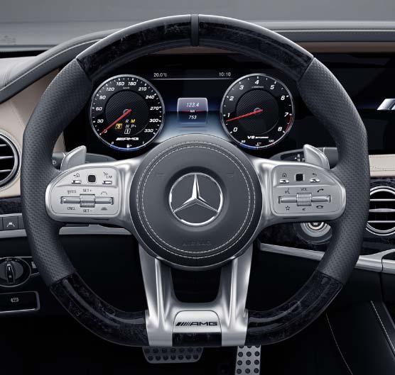 Nappa Leather/DINAMICA Steering Wheel Optional on S 63