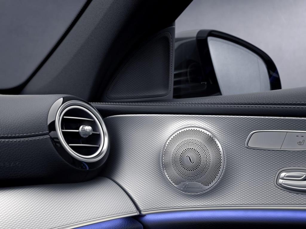 Options in Detail Burmester Surround Sound System (810) Burmester Surround Sound System (810) Included in Premium 1 Package (P01) 13 high-performance speakers precisely configured for the vehicle