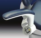 Hygienic membrane controls are used for adjusting seat positioning, selecting pre-set seat positions, Auto Return