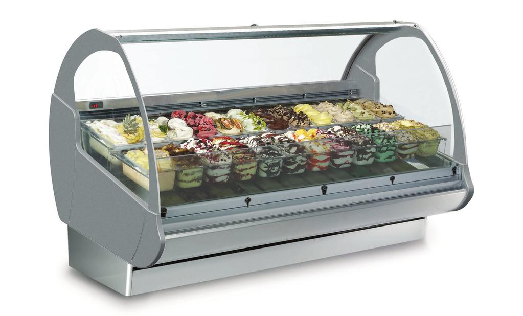 is the first gelato cabinet featuring all transparent structure and containers that revolutionizes the ice-cream display providing a 3D visibility.