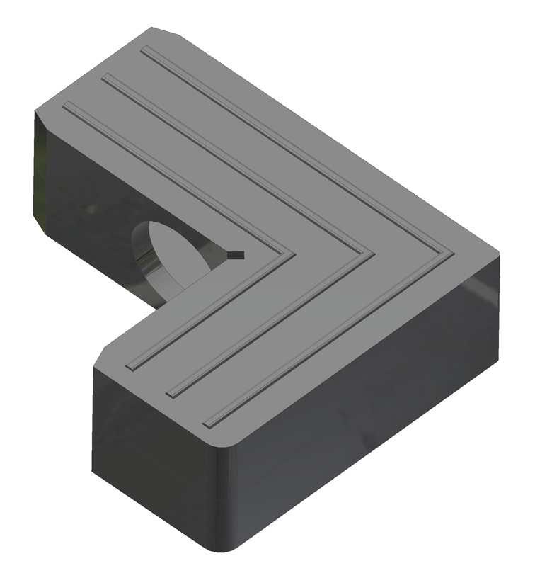 Boccola quadra in PVC nero per cerniera in alluminio Black PVC square bushing
