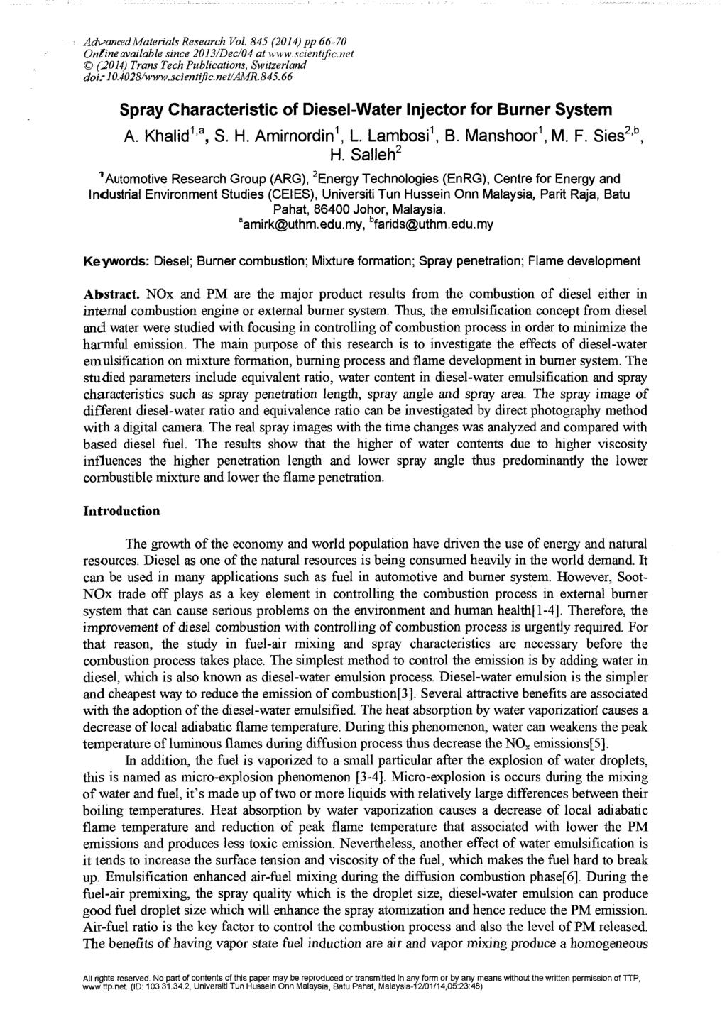AdvancedMaterials Research Vol. 845 