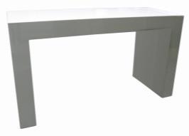 tables are bar height and feature a sleek