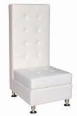 white leather w ith button-tufting and a