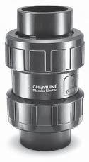 Ball Check & Foot Valves The economical and versatile Chemline Ball Check Valve is the most popular type of non-return valves for pipe sizes under 6".