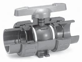 Type 21 True Union Ball Valves Double Stem O-Rings Safety Shear Design Upper o-ring groove is deeper than lower.