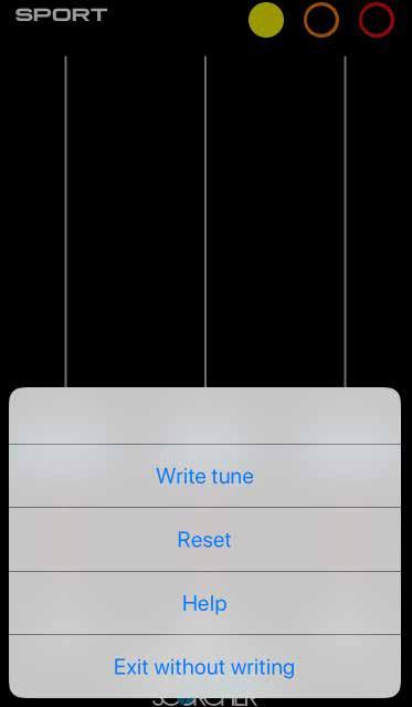 Select the mode you would like to custom tune and adjust the sliders at low, medium and high load.