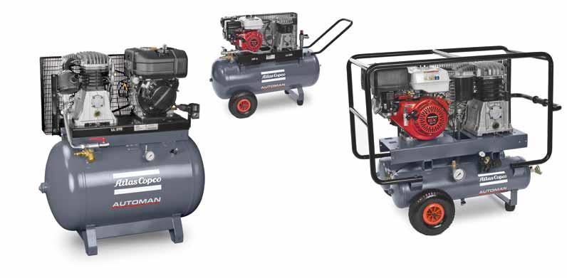 Petrol and diesel driven compressors Automan petrol and diesel versions are specifically designed for those applications where no or not enough voltage supply is within reach.