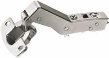 Fast-assembly concealed hinge with integrated soft-close function sensys 8639i W45 for corner cabinets, opening angle 95 W45 45 95 oncealed hinge for snap-on attachment For corner cabinets with 45