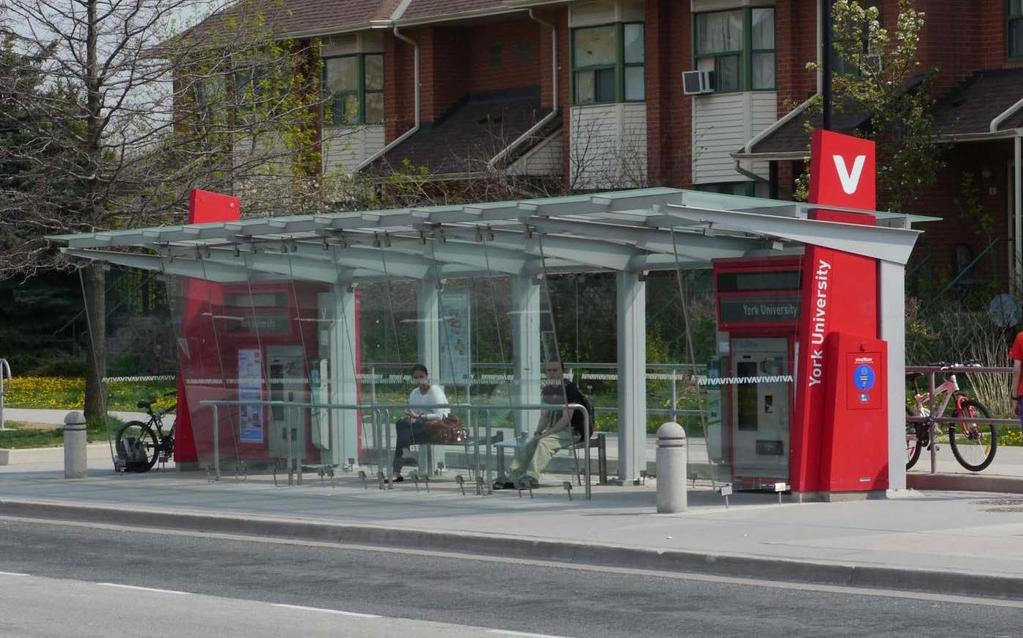 Attractive shelters community London s Bus Rapid Transit System Spacing of Stops: Average spacing is 740 metres (walking
