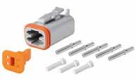 connector, 3-pin 4 contact sleeves, 0.5 -.