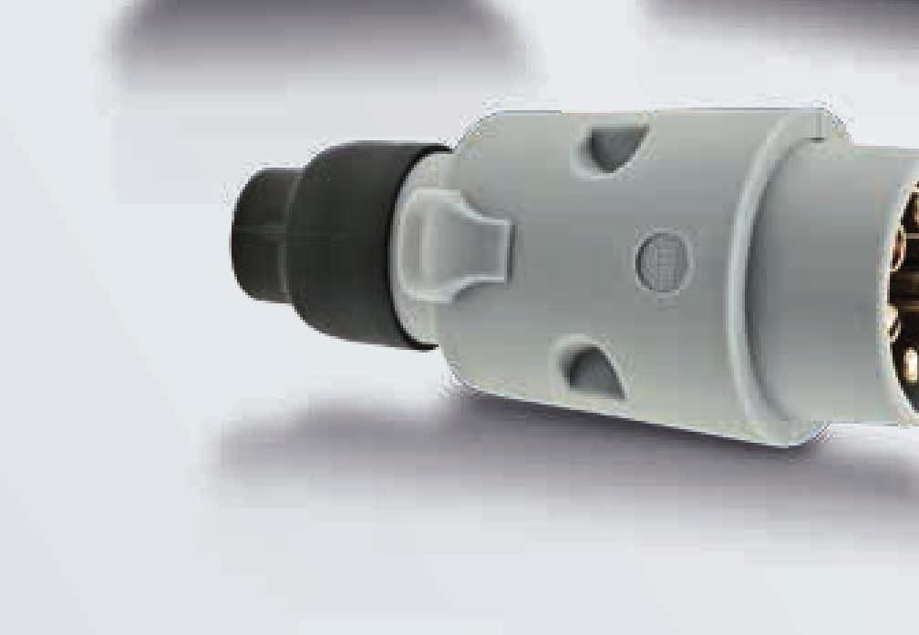 The auxiliary system is distinguished from the standard system by its white housing, contact inserts and non-interchangeable contact arrangement.