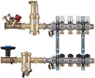 dynacon floor heating manifold with automatic flow control Pressurisation &