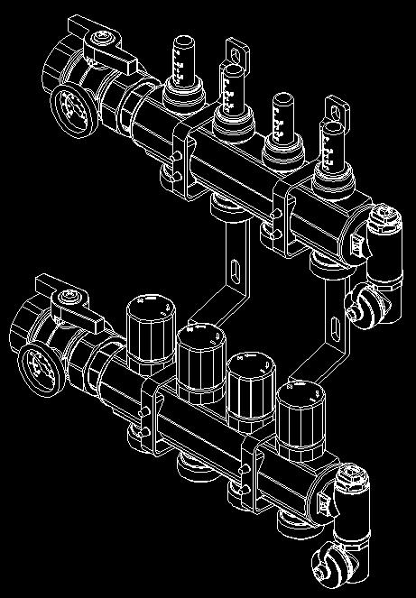 Design MrPEX 1 ½" Brass Manifold is made from high quality alloy extruded and chrome plated after machining, and is offered in 2 through 12 loop configurations.
