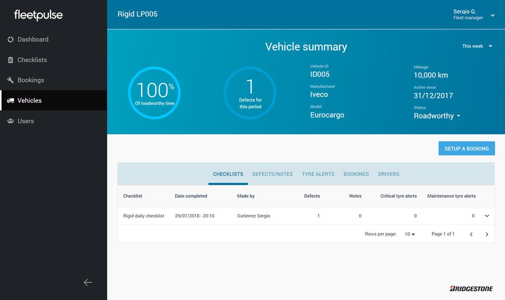 Vehicle Detail Page By clicking on any vehicle, you can access to the most detailed view of its status, including the vehicles drivers Vehicle information can be edited if required The information
