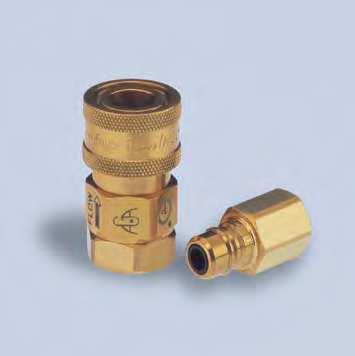 GF Series For Natural & Propane Gas Safety Valve on coupler half will automatically shut off gas flow instantly when coupling is disconnected and automatically open on connection.