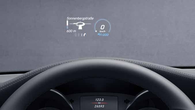 But above all, it offers even better visibility and greater safety. Head-up display.