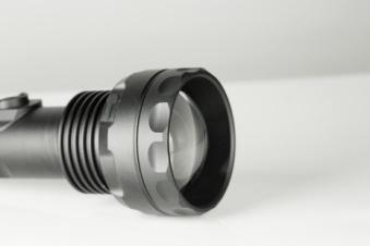 Strobe, high, and 1%-50% dimming, selectable by the pressing and holding of a single button Continuous twist focusing