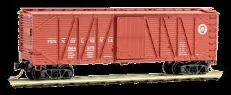 95 Pennsylvania Road Number 564275 This 40 outside-braced box car with single door is Iron Sesqui-Oxide with white lettering and runs on