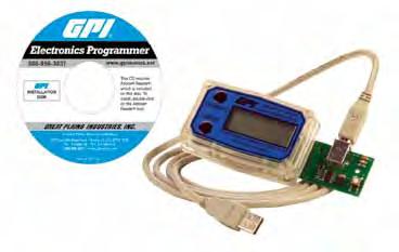 11800-06) The GPI Electronics Programmer is a system composed of a small USB interface unit, a USB cable, and a software program.