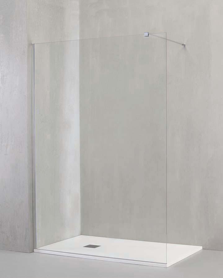 Walk-in panel - thickness 6 mm 28 Italo Parete doccia fissa per installazione laterale e ad angolo.