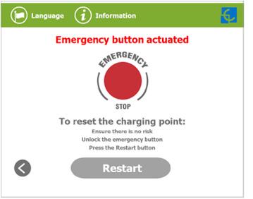 Raption 50 Series Instruction Manual G Emergency button If for any reason the Emergency button has been pressed, the beacon lights are in red and it will not be possible to do any charge.