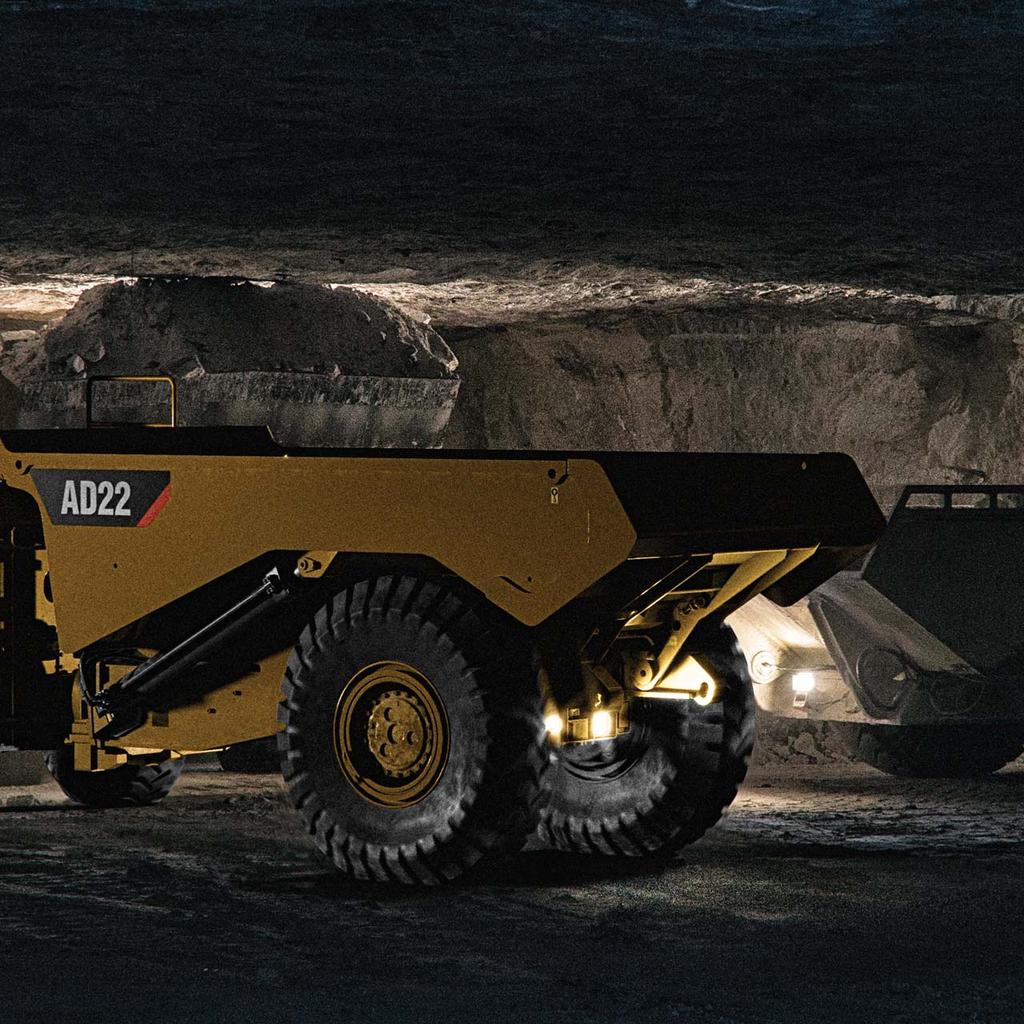 At 22 tonnes (24 tons), the Cat AD22 represents a new size class for Caterpillar with industry leading capacity for its size. This truck is powerful, quick and nimble.