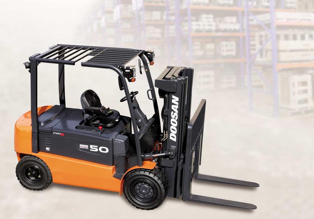B40X / 45X / 50X-5 ELECTRIC 4 WHEEL TRUCK High Performance, Great Productivity, Energy Efficiency, Superior Ergonomics and Easy Service You Only Get All with A New Generation of Doosan Electric