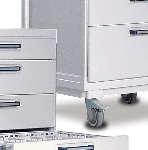 Drawers can be subdivided (see page 223 for dividers & label holders) 125mm castors, 2 off braking Dimensions (w x d x h) Single Column - 662 x 494 x Height Double Column - 1324 x 494 x Height