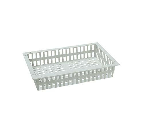 Dividers & Accessories Light grey ABS, resistant to 85 C Available as 300 x or 600 x modules Tray depths 50/100mm, capacity 20kg Basket depths 100/200mm, capacity 20kg Smooth walls for ease of