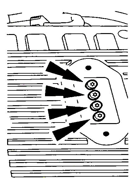Fig 4: FICM With Four Connector Screws 4. Remove the four (4) Torx T10 buss post retaining screws. (Fig 4) a. When removing the screws from the FICM, you may find metallic shavings.