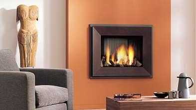 Available in both LPG and natural gas and with a slim depth of just 34 cm, the Concerto CF offers you stunning contemporary design coupled Concerto Vision shadow brown with functional heating in one