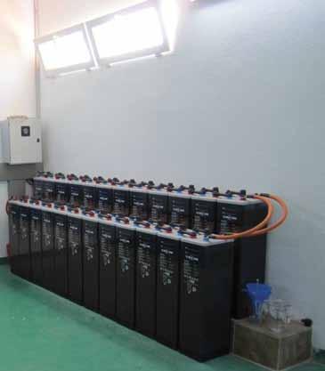 It has a three phase system installed, containing three 10kVA Quattro s. They are in a three-phase configuration together with three 2000W BlueSolar Grid Inverters, one per phase.
