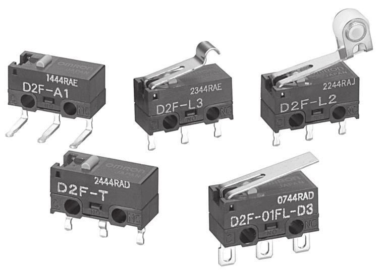 Snap Action Switch Subminiature Snap Action Switch Switches 3 A loads (general-purpose), 1 A loads (low force general-purpose) and 0.