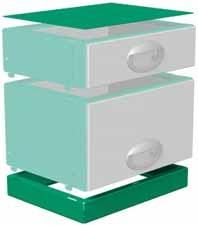 The drawers come with plastic sliders as standard, can take a payload of 40kg. This can be increased to 60 kg when upgraded with roller bearings.