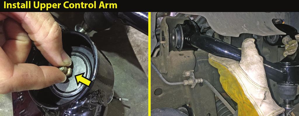 The control arms are not side specific. Insert supplied Grease Fitting into the upper control arm ball joint. {5/16 } Note that the new ball joints Do Not Have Grease at this time.