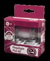 12V Megalight Plus 50 +50 Up to 50% more light on the road High