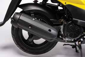 reach speeds up to 50 mph Dual piston front disk brakes for