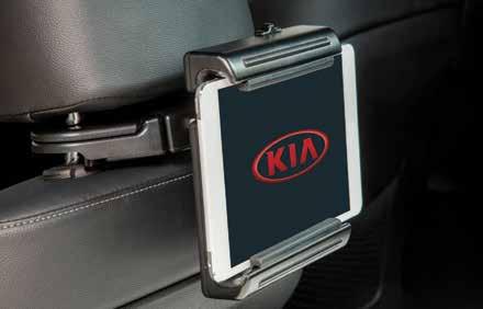 Tablet Holder Seat Attachment* - Hook & Coat Hanger Universal Electronics Holder Find A New Horizon WARRANTY A Kia Genuine accessory installed by Kia or an Authorized Kia Dealer on a new vehicle at