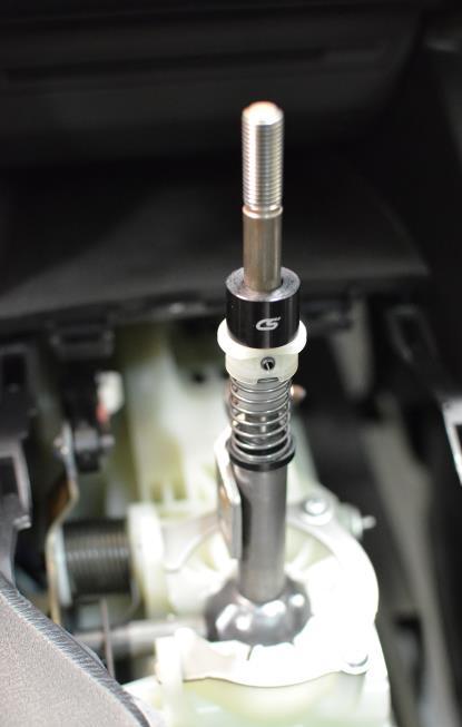 2. Install the Corksport Shift Knob a) Install the Corksport Aluminum Boot Spacer onto