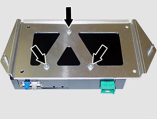 10. Mount the SDARS control module to the bracket with three kit-included M5 hex nuts (Figure 12). 11. Find the antenna leads adapter harness in the kit. Figure 12 P82.60-4568-71 12.