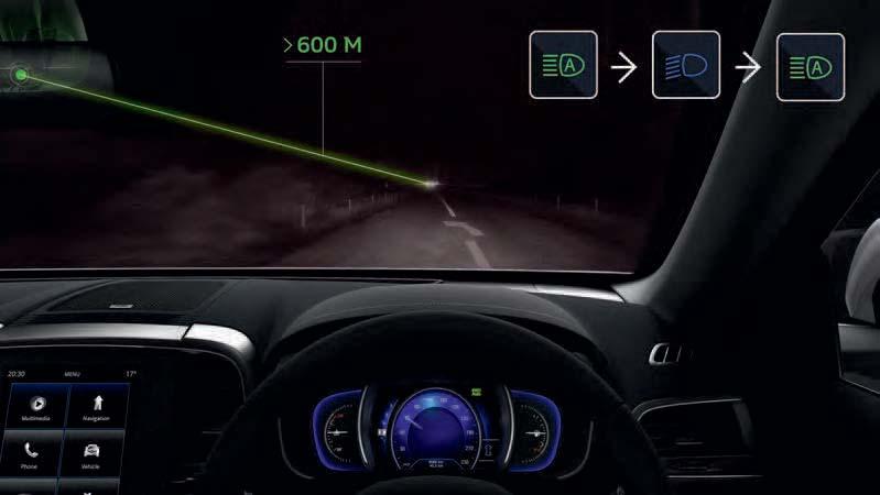 Automatic high and low beams The Pure Vision LED headlamps* on the Intens model will automatically switch from high to dipped beams when your Koleos