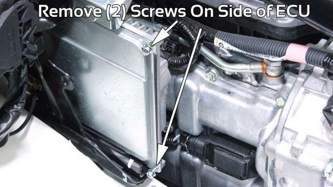 16. Locate and remove (2) screws on side of ECU. 17.
