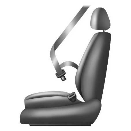 As the belt retracts, you will hear a clicking sound. This indicates the seatbelt is now in the automatic locking mode. Rear outboard inflatable seatbelts (second row only if equipped) E146363 1.