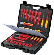 INSULATED TOOLS 98 9 Compact Tool Case, 17 parts, with insulated tools for works on electrical installations shock-resistant plastic case 4003773-