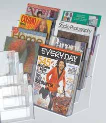 Tabletop Displayers DISPLAY Side-by-Side Literature Centers Keep related materials all in the same displayer Molded in crystal-clear resins for long-lasting performance Staggered tiers allow